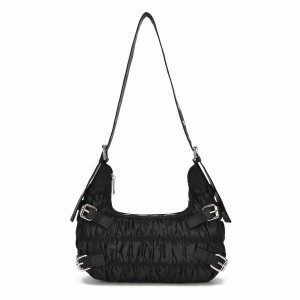 Women's Núnoo Alaska Recycled Nylon Shoulder Bags Black | HAC5346GT