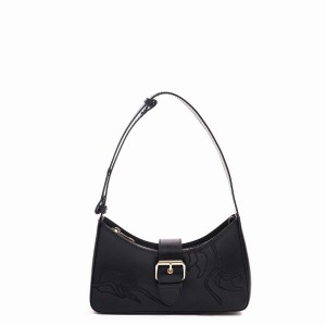 Women's Núnoo Apollo Embroided Florence Shoulder Bags Black | YSB3660EE