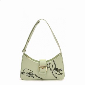 Women's Núnoo Apollo Embroided Florence Shoulder Bags Light Green | KWL1961KX