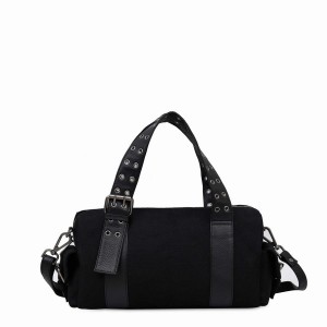 Women's Núnoo Aviaja Recycled Canvas Shoulder Bags Black | EPH9948WK