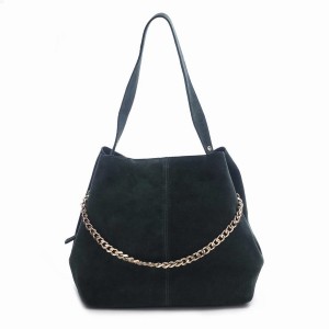 Women's Núnoo Chiara New Suede Tote Bags Dark Green | BEQ8921NR