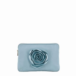 Women's Núnoo Clutch Rose Cozy Bags Light Blue | TIM4931DF