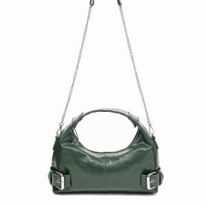 Women's Núnoo Dandy Buckles City Shoulder Bags Dark Green | YKJ9165YW