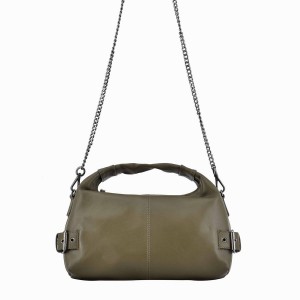 Women's Núnoo Dandy Buckles Cozy Shoulder Bags Olive Brown | FYP5678GT