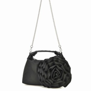 Women's Núnoo Dandy Rose Recycled Nylon Shoulder Bags Black | KWD4541VT