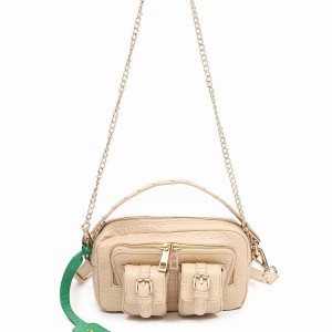 Women's Núnoo Helena Buckle New Zealand Shoulder Bags Khaki | AER7580SZ