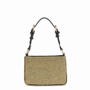 Women's Núnoo Juno Glitter Recycled Nylon Shoulder Bags Gold | SWQ7177AR