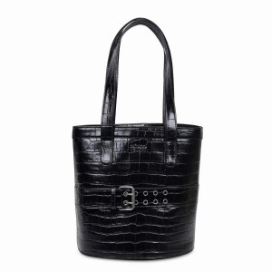 Women's Núnoo Nivi Texas Tote Bags Black | EAU6345SL