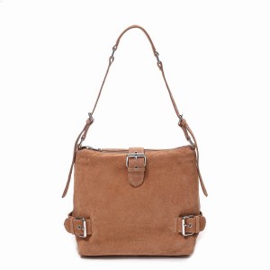 Women's Núnoo Ophelia Suede Shoulder Bags Brown | AAX1665DQ