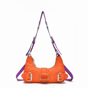 Women's Núnoo Palma Recycled Nylon Susmie Shoulder Bags Orange Purple | CLQ6070BZ