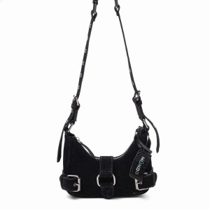 Women's Núnoo Palma Suede Shoulder Bags Black | HFB5831OF