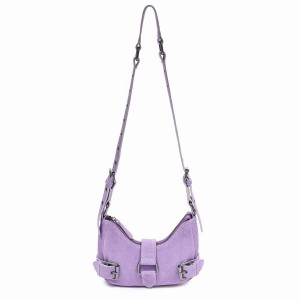 Women's Núnoo Palma Suede Shoulder Bags Purple | PTW7961CY