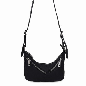 Women's Núnoo Palma Washed Shoulder Bags Black | OIK574ST