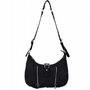 Women's Núnoo Saga Washed Shoulder Bags Black | HLP3261XQ