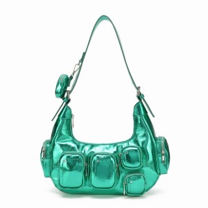 Women's Núnoo Sally Pocket Recycled Cool Shoulder Bags Green | IEV6757KZ