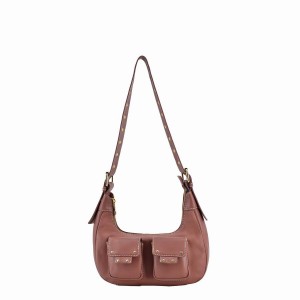 Women's Núnoo Sally Small Cozy Shoulder Bags Pink Brown | NFH8314WK