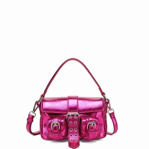 Women's Núnoo Small Honey Buckle Recycled Cool Shoulder Bags Rose Pink | LEY2099HV