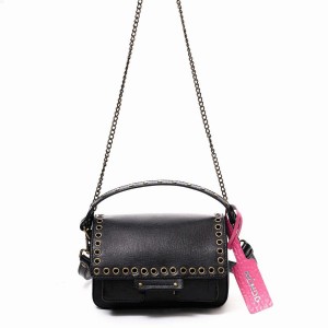 Women's Núnoo Small Honey Eyelet Florence Shoulder Bags Black | CQF2215HO