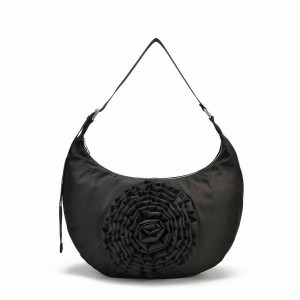 Women's Núnoo Stella Rose Recycled Nylon Shoulder Bags Black | KAN2023CY