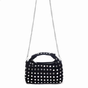 Women's Núnoo Vega Suede Small Bags Black | BYV71LN