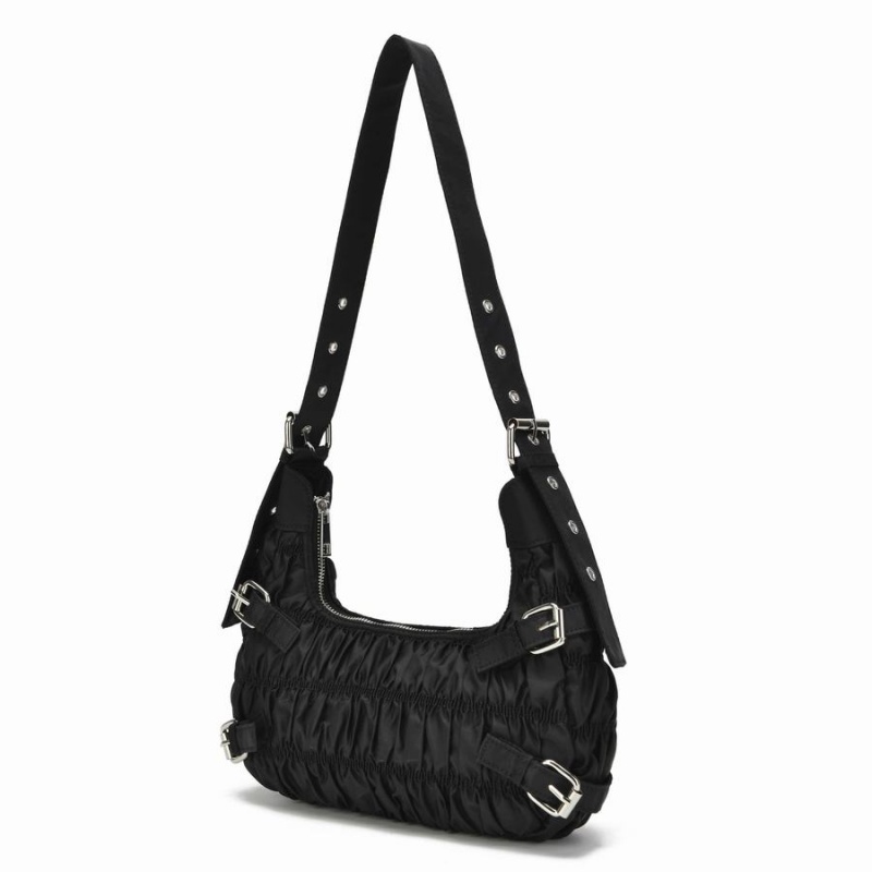 Women's Núnoo Alaska Recycled Nylon Shoulder Bags Black | HAC5346GT