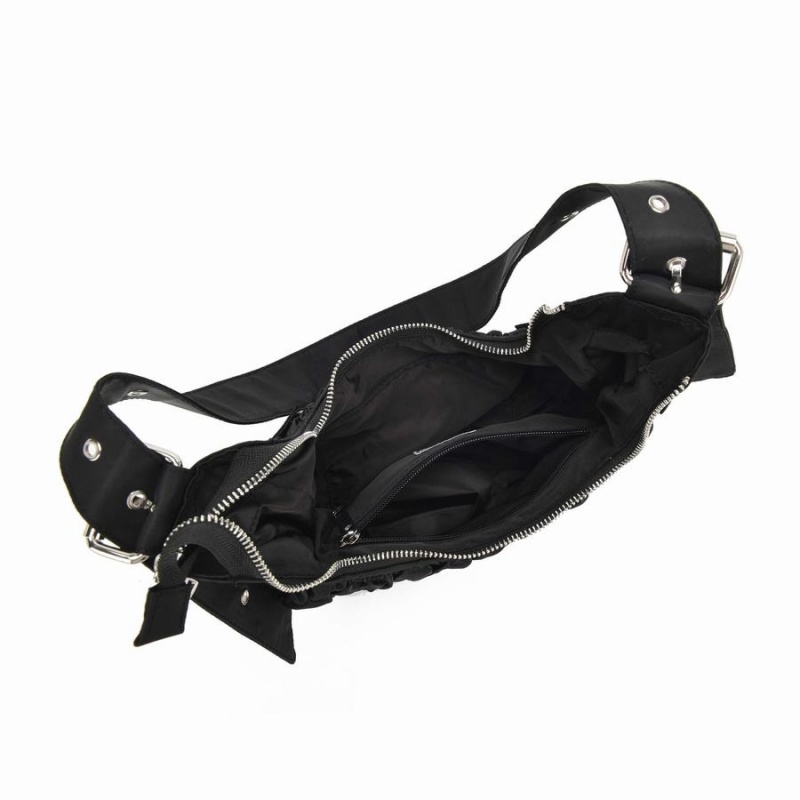 Women's Núnoo Alaska Recycled Nylon Shoulder Bags Black | HAC5346GT