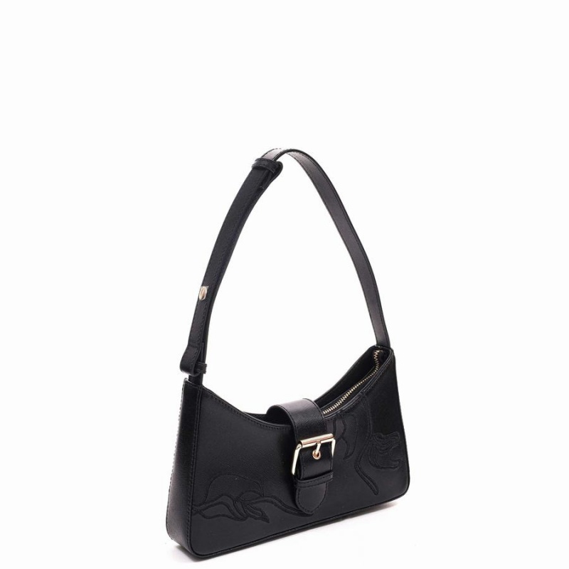 Women's Núnoo Apollo Embroided Florence Shoulder Bags Black | YSB3660EE