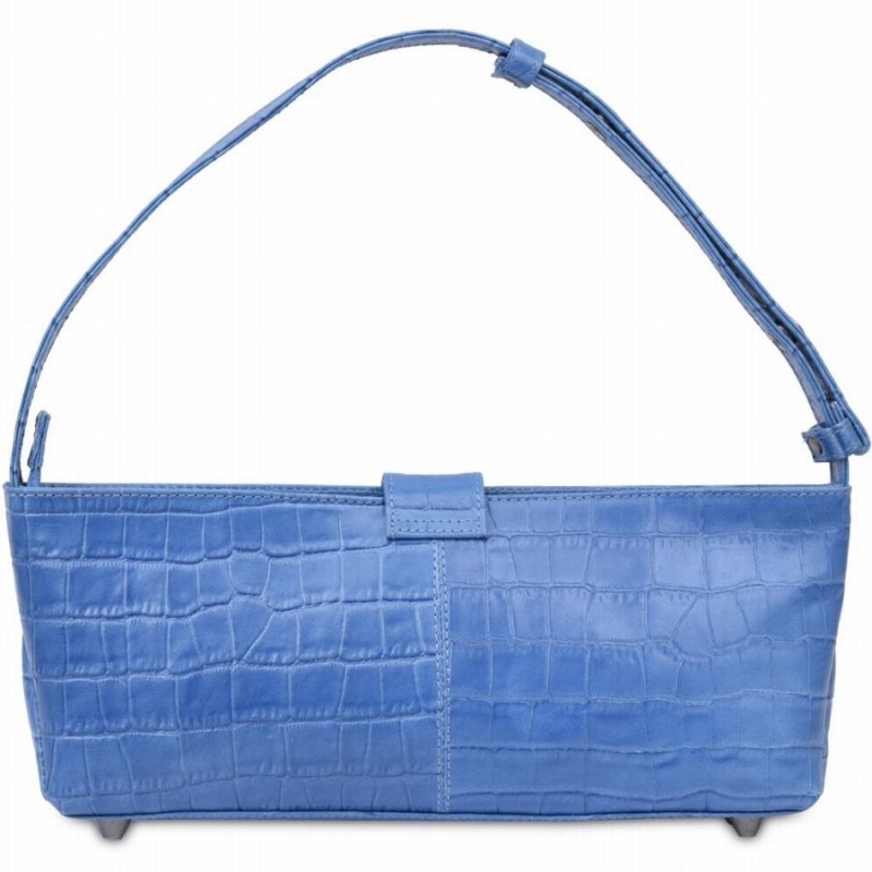 Women's Núnoo Asta Buckle Texas Shoulder Bags Blue | DPZ7936GK