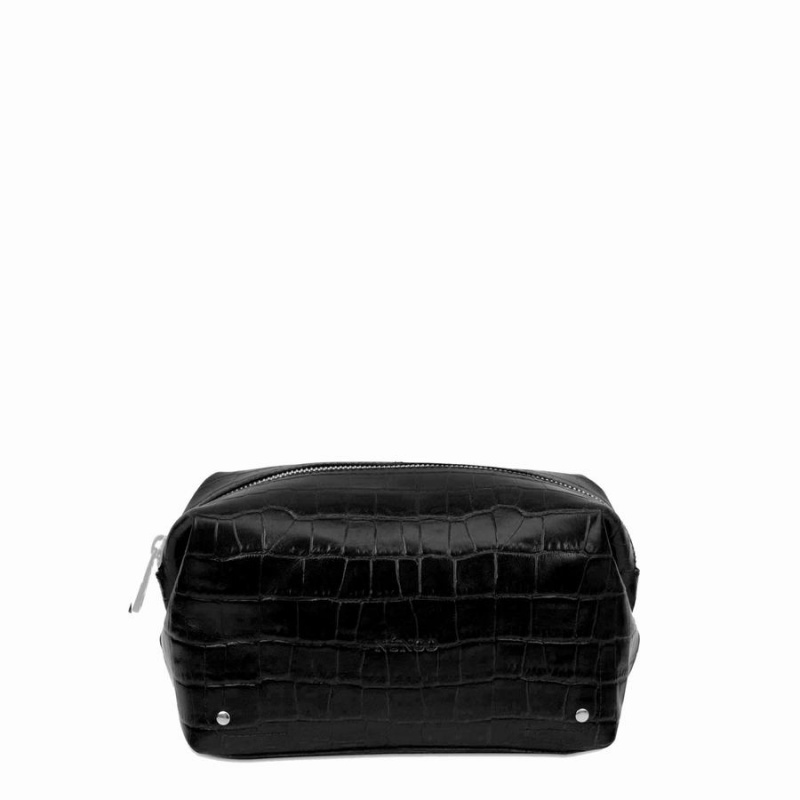 Women\'s Núnoo Bloom Texas Makeup Bag Black | VMQ8380CZ