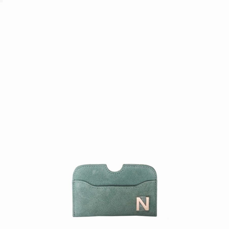 Women\'s Núnoo Carla Suede Wallets Green | FXP3652KI