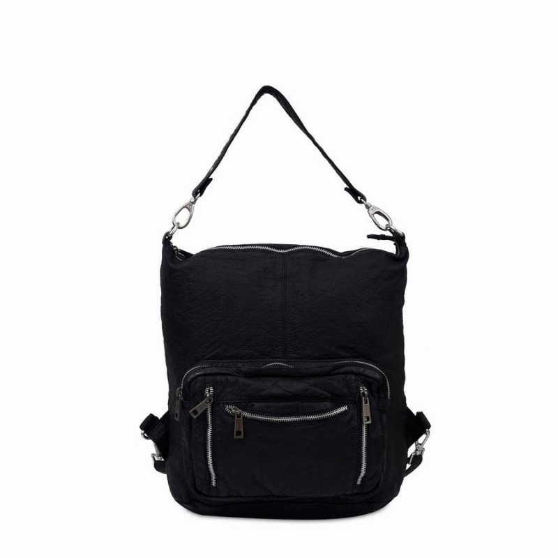 Women\'s Núnoo Celine Washed Backpacks Black | FSC5673BX