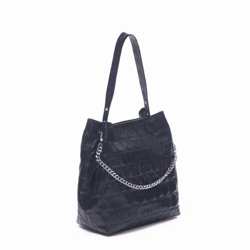 Women's Núnoo Chiara Large Cross Tote Bags Black | OHP5490WC