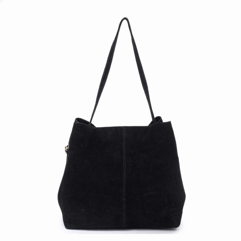 Women's Núnoo Chiara Suede Tote Bags Black | KPI1088TX