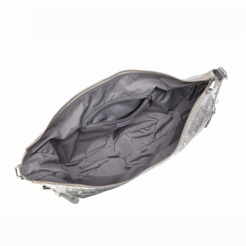 Women's Núnoo Dagmar Buckle Recycled Cool Clutch Bags Silver | EEP521ZN