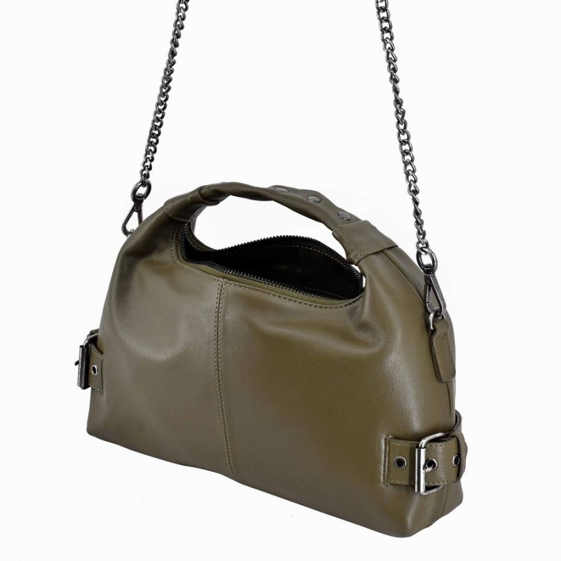 Women's Núnoo Dandy Buckles Cozy Shoulder Bags Olive Brown | FYP5678GT