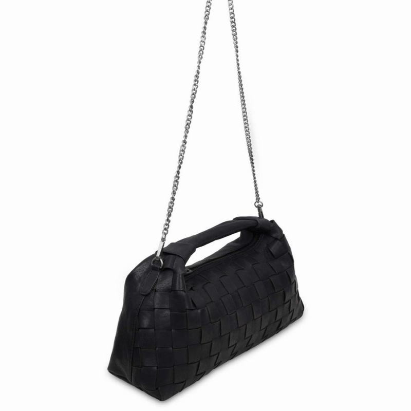 Women's Núnoo Dandy Large Braided Nature Shoulder Bags Black | PCI1853DO