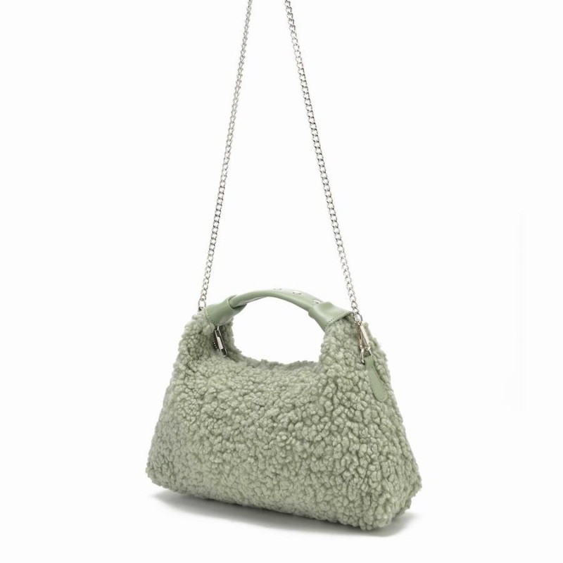 Women's Núnoo Dandy Teddy Shoulder Bags Light Green | QFK3028YF