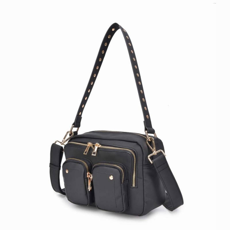 Women's Núnoo Ellie Bamboo Shoulder Bags Black | HLX921XZ