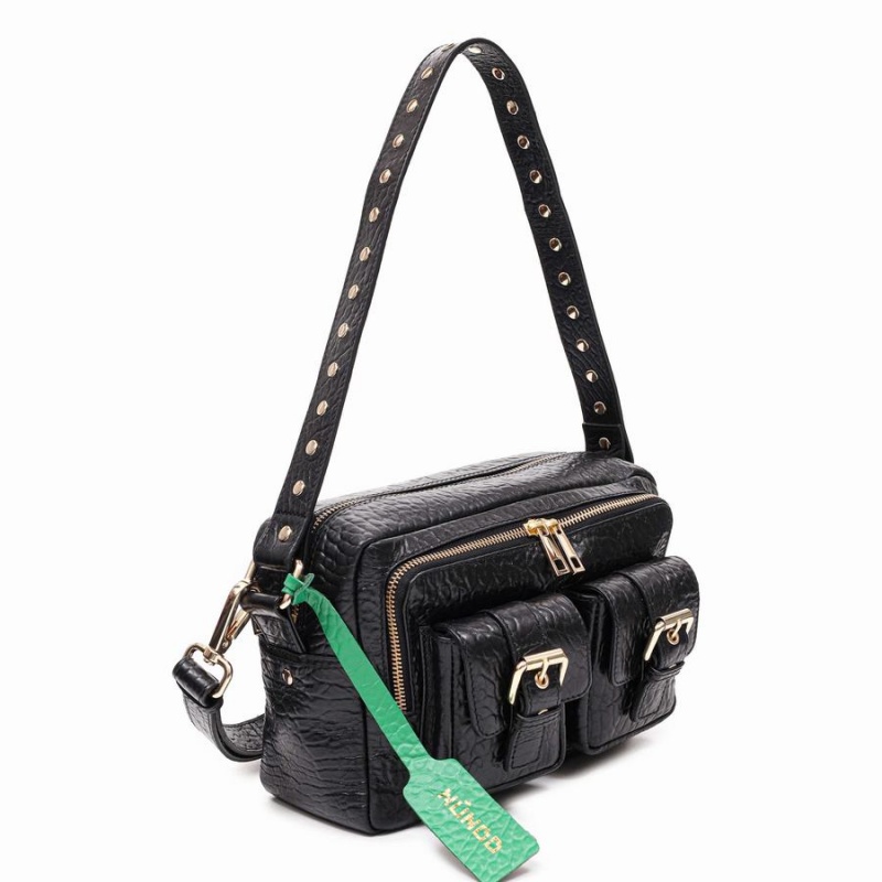 Women's Núnoo Ellie Buckle New Zealand Shoulder Bags Black | TKN8681CZ