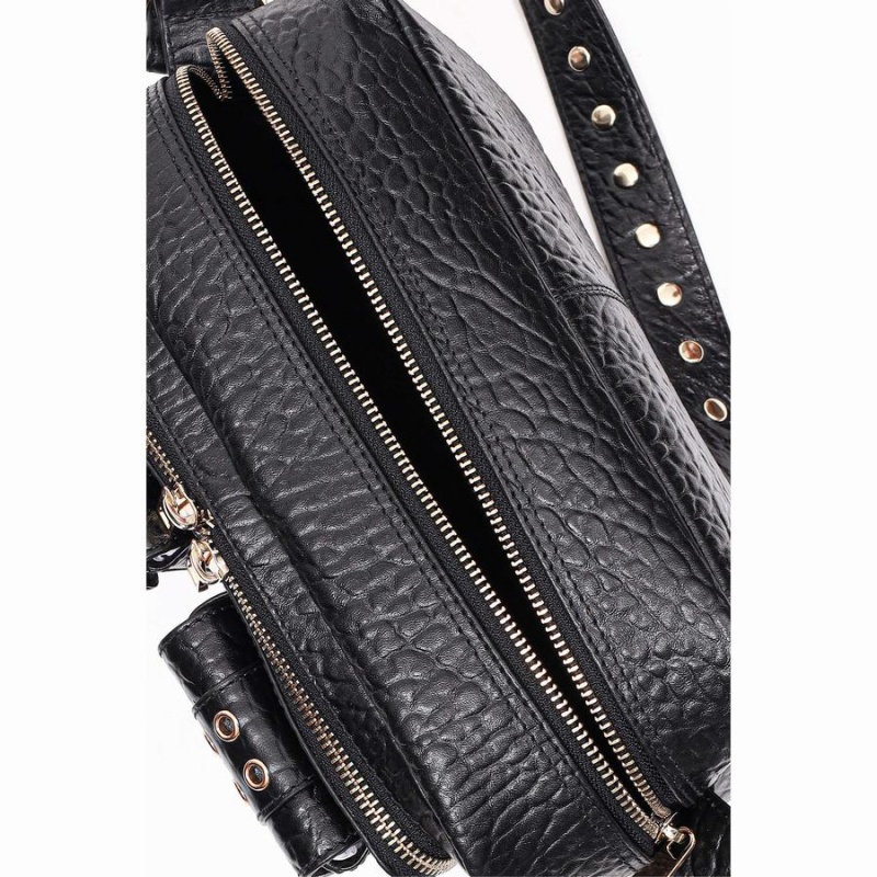 Women's Núnoo Ellie Eyelet New Zealand Shoulder Bags Black | IIW9967JA