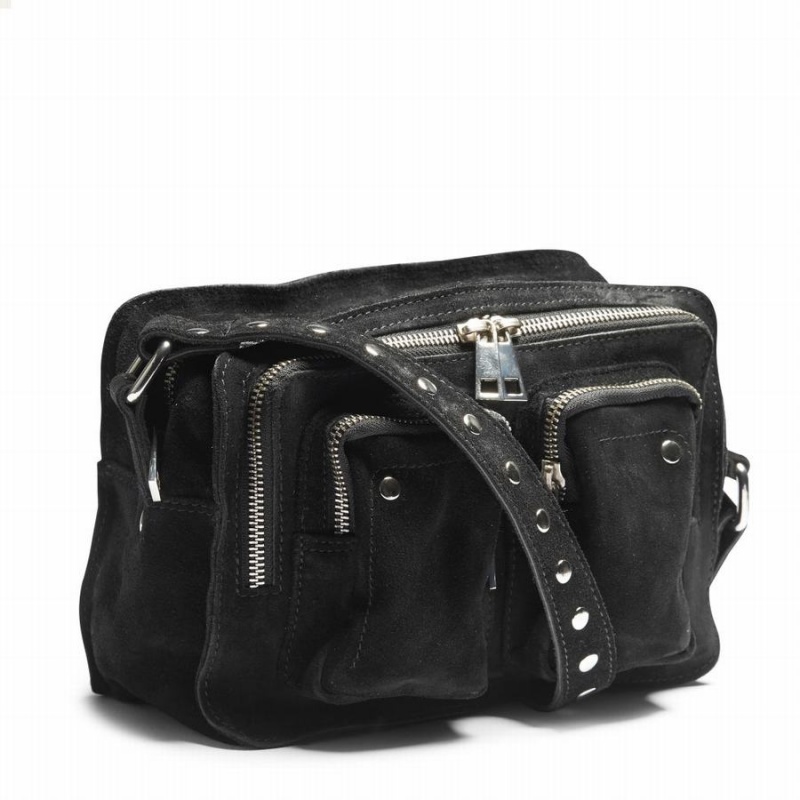 Women's Núnoo Ellie New Suede Crossbody Bags Black | RQY8383GO