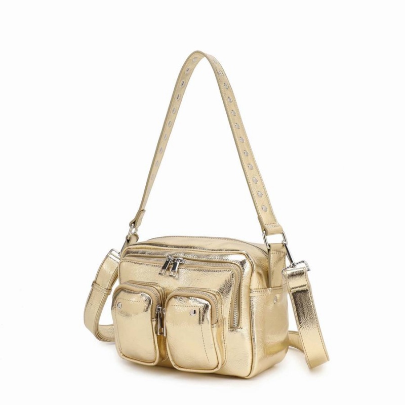 Women's Núnoo Ellie Recycled Cool Crossbody Bags Gold | MYH10055TU