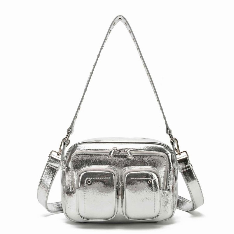 Women\'s Núnoo Ellie Recycled Cool Crossbody Bags Silver | XCW6499XD