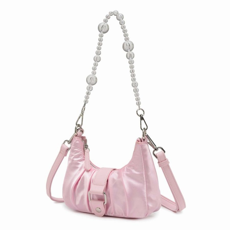 Women's Núnoo Flora Satin Shoulder Bags Pink | BQX9925PG