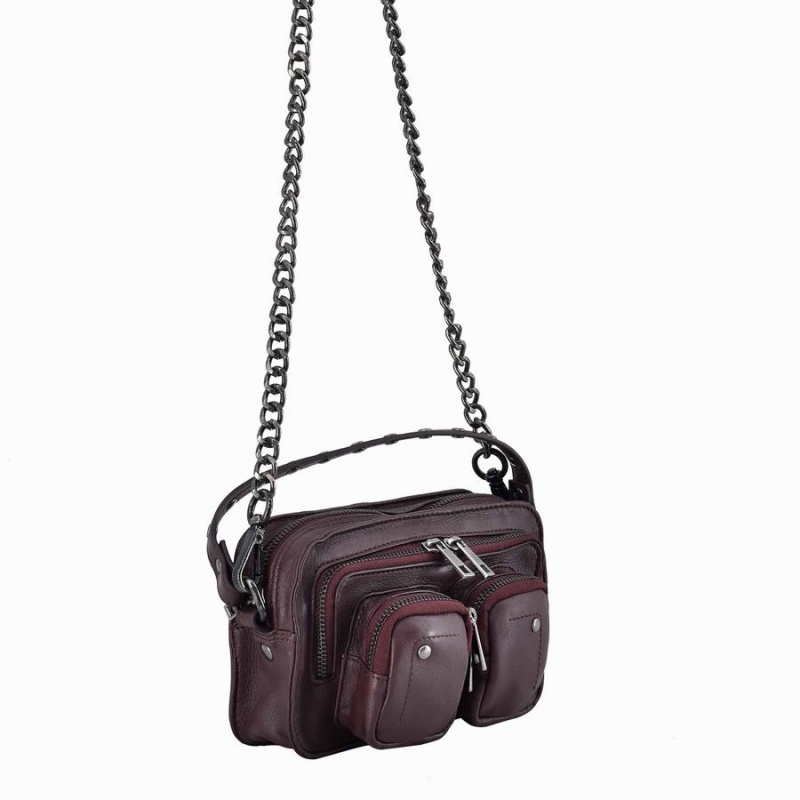 Women's Núnoo Helena Cozy Shoulder Bags Red Brown | JKT9432BR