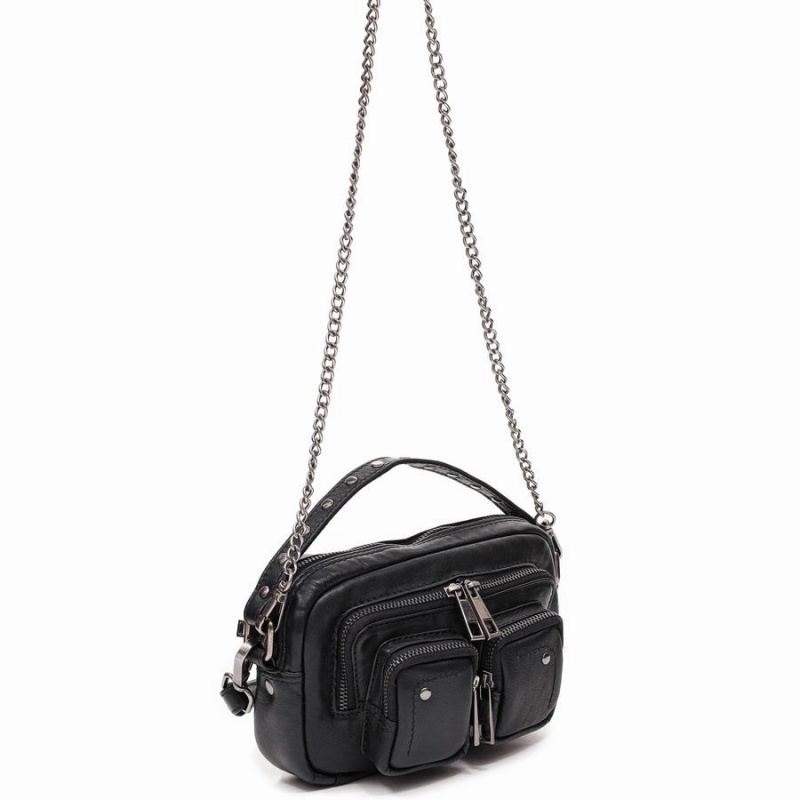 Women's Núnoo Helena Puffed Sheep Shoulder Bags Black | XIZ3750WM