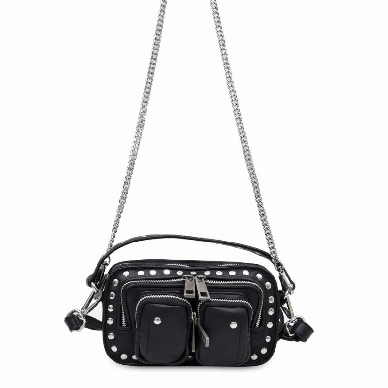 Women\'s Núnoo Helena Pure Disco Crossbody Bags Black | YWU2463PG