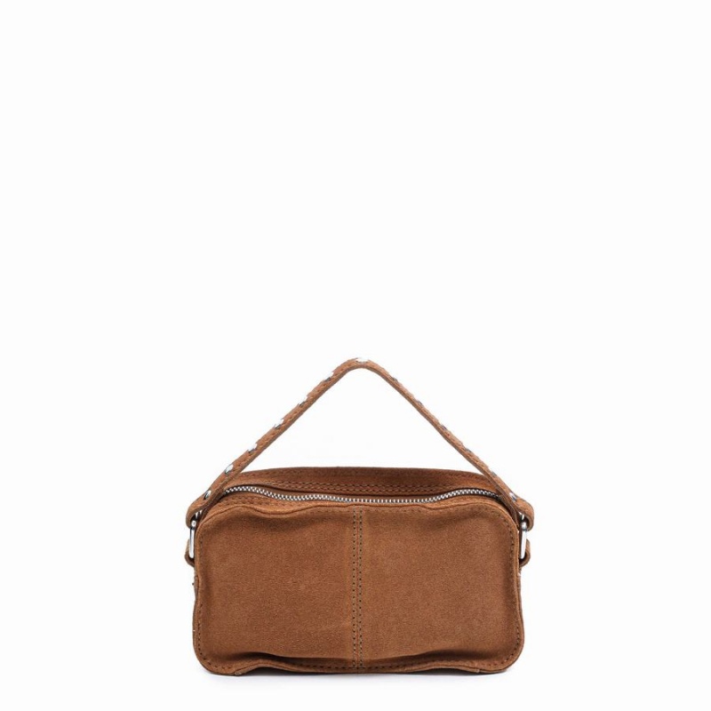 Women's Núnoo Helena Suede Shoulder Bags Brown | TFO658RM