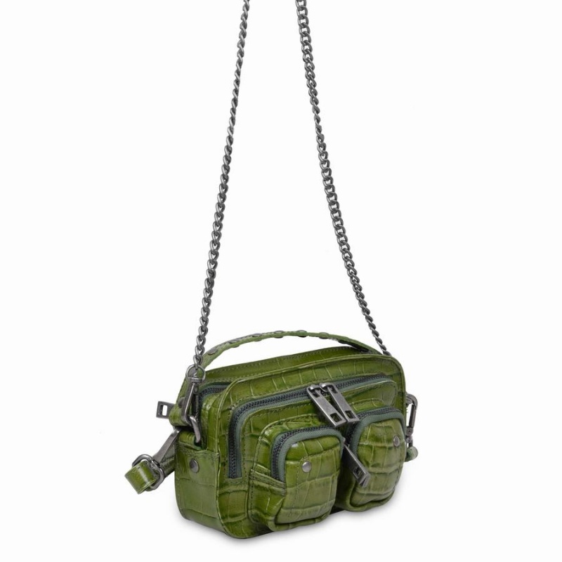 Women's Núnoo Helena Texas Crossbody Bags Green | WYO59XA