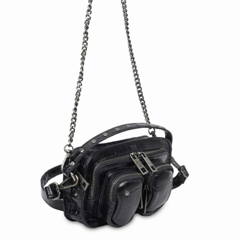 Women's Núnoo Helena Texas Small Bags Black | QRJ5068FK